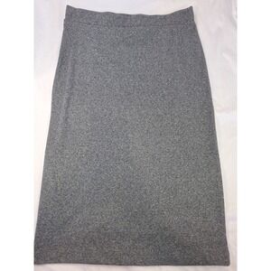 H&M Divided Basic Gray Midi Pencil Skirt Cotton Blend Stretch Size L New
